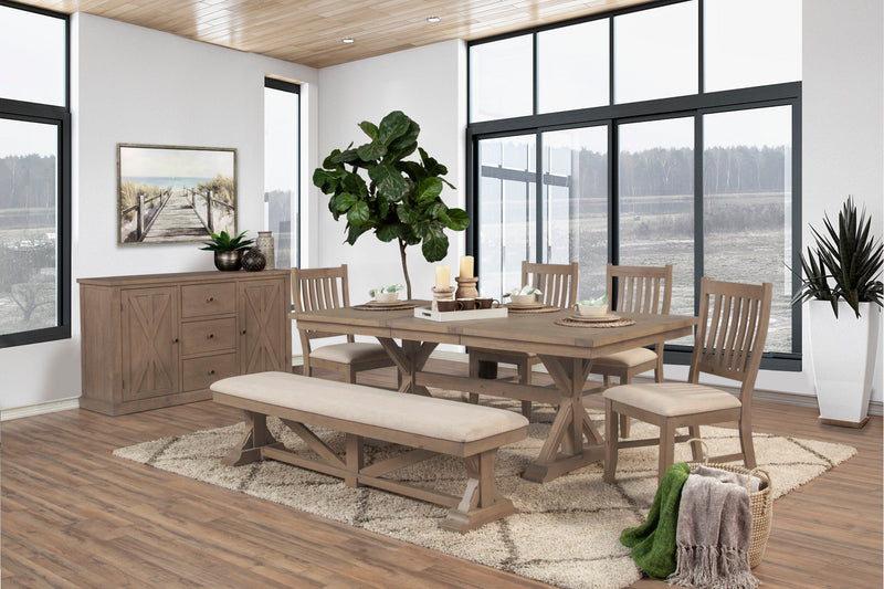 Gabriela 60" to 78" Rectangular Dining Table with Removable Leaf Alpine