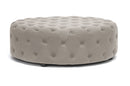 Sovanna Beige Linen Modern Tufted Ottoman Baxton