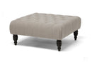 Delaire Beige Linen Modern Tufted Ottoman Baxton