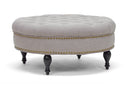Jeane Beige Linen Modern Tufted Ottoman Baxton