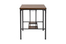 Brandy Industrial Brown and Black Pub Table with Built-In Wine Cage Baxton