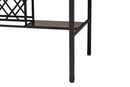 Brandy Industrial Brown and Black Pub Table with Built-In Wine Cage Baxton