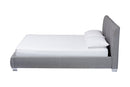 Minette Gray Fabric Queen Size Bed Baxton