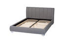 Minette Gray Fabric Queen Size Bed Baxton