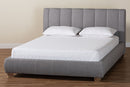 Minette Gray Fabric Queen Size Bed Baxton