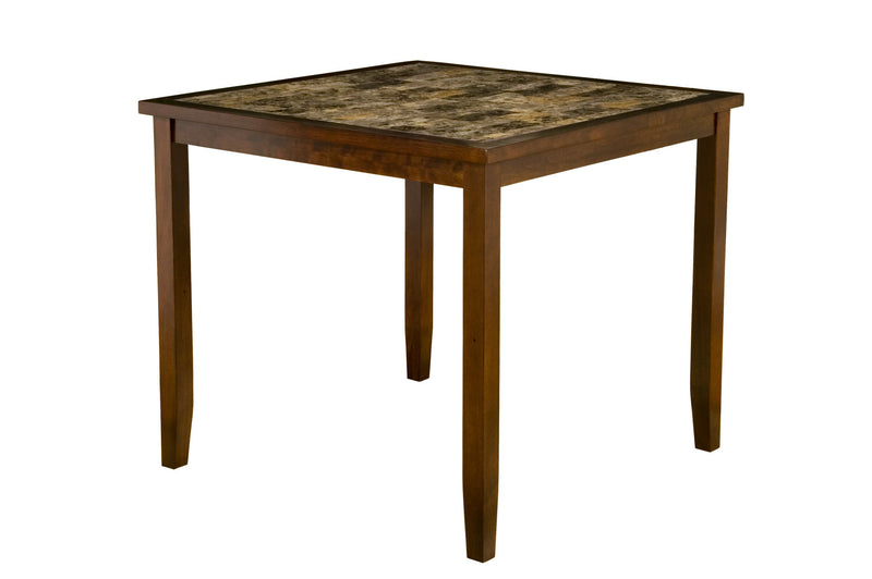 Mundo Faux Marble 5 Piece Pub Set, Espresso Alpine