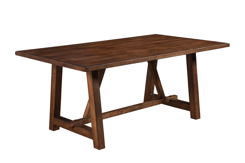 Arendal Trestle Rectangular Dining Table, Burnished Dark Oak