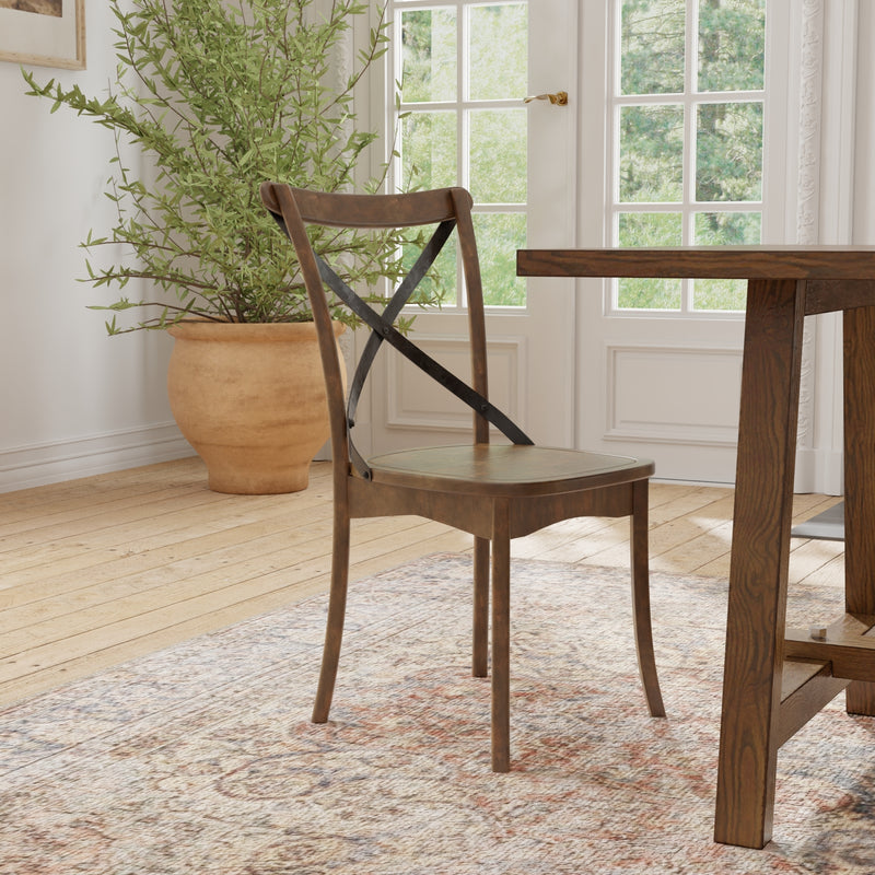 Arendal Set of 2 Side Chairs, Burnished Dark Oak