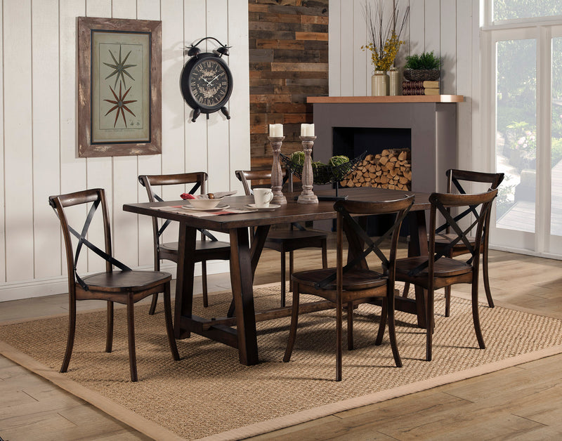 Arendal Trestle Rectangular Dining Table, Burnished Dark Oak