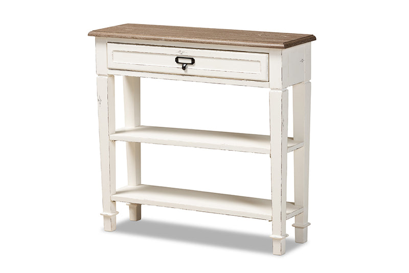 Cintia Traditional French Accent Console Table-1 Drawer