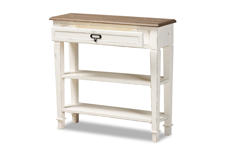 Cintia Traditional French Accent Console Table-1 Drawer