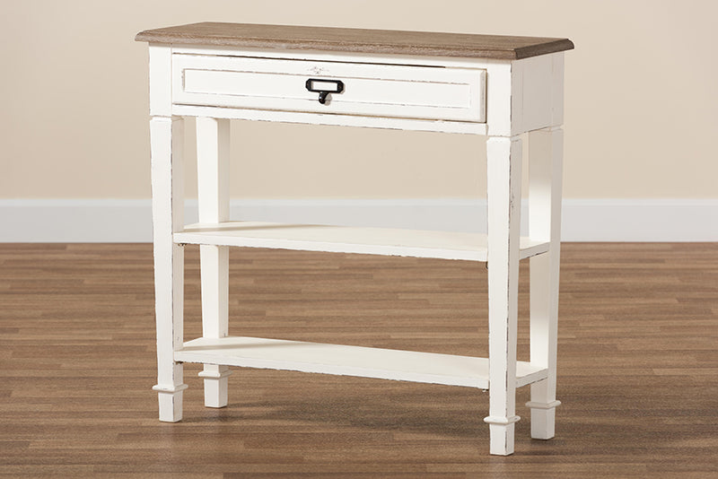 Cintia Traditional French Accent Console Table-1 Drawer