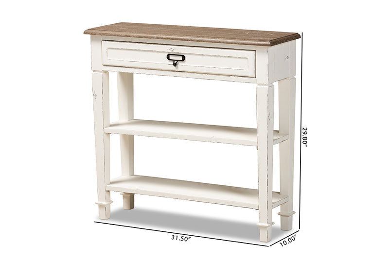 Cintia Traditional French Accent Console Table-1 Drawer