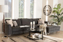 Legrand Gray Microfiber Right Facing Sectional Sofa Baxton