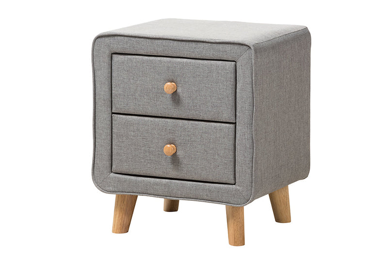 Fadri Gray Fabric Upholstered Full Size 3-Piece Bedroom Set Baxton