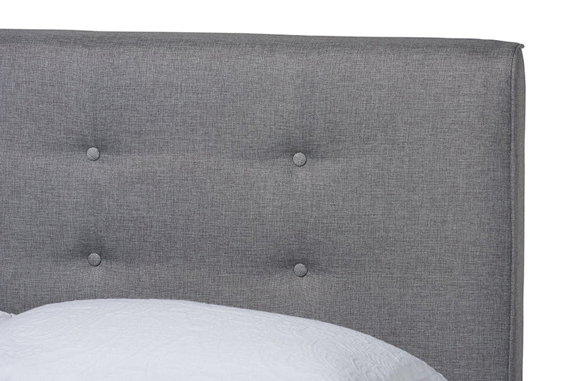 Fadri Gray Fabric Upholstered Full Size 3-Piece Bedroom Set Baxton