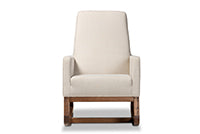 Roana Mid-century Retro Modern Light Beige Fabric Upholstered Rocking Chair