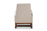 Roana Mid-century Retro Modern Light Beige Fabric Upholstered Rocking Chair