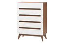 Abbey Two-Tone White and Walnut Brown 3-Piece Storage Set Baxton