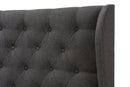 Noelle Dark Gray Fabric Button-Tufted King Size Winged Headboard Baxton