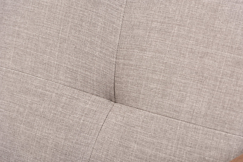 Netherlands Walnut Wood Light Gray Fabric Tufted Lounge Chair Baxton