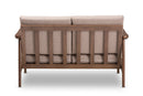 Carrie Walnut Wood Light Brown Fabric Upholstered 2-Seater Loveseat Baxton