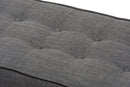 Lilia Walnut Wood Dark Gray Fabric Button-Tufted Bench Baxton