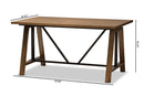 Septa Metal and Distressed Wood Adjustable Height Work Table Baxton