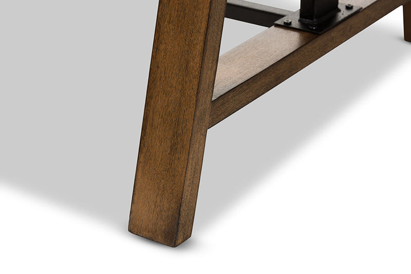 Septa Metal and Distressed Wood Adjustable Height Work Table Baxton