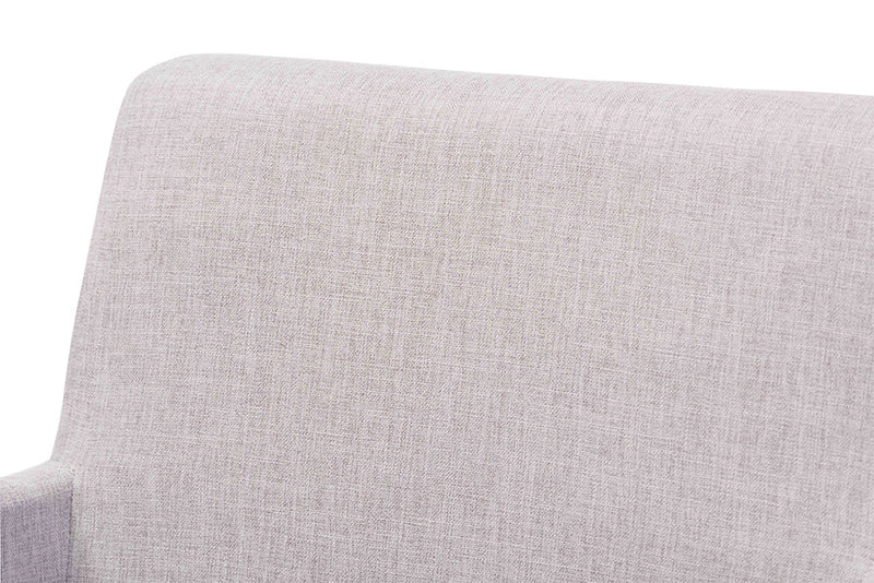 Malvina Greyish Beige Fabric Upholstered and Walnut Brown 5-Piece Dining Set Baxton