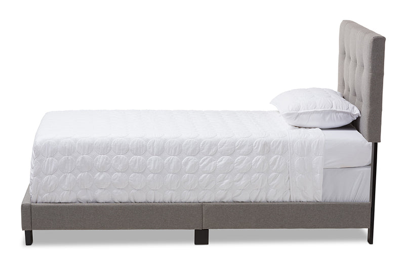 Evania Modern and Contemporary Light Gray Fabric Twin Size Bed