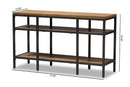 Hayate Style Oak Brown and Black Finished Metal Console Table Baxton