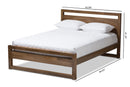 Serge Solid Walnut Wood Open Frame Style King Size Platform Bed Baxton