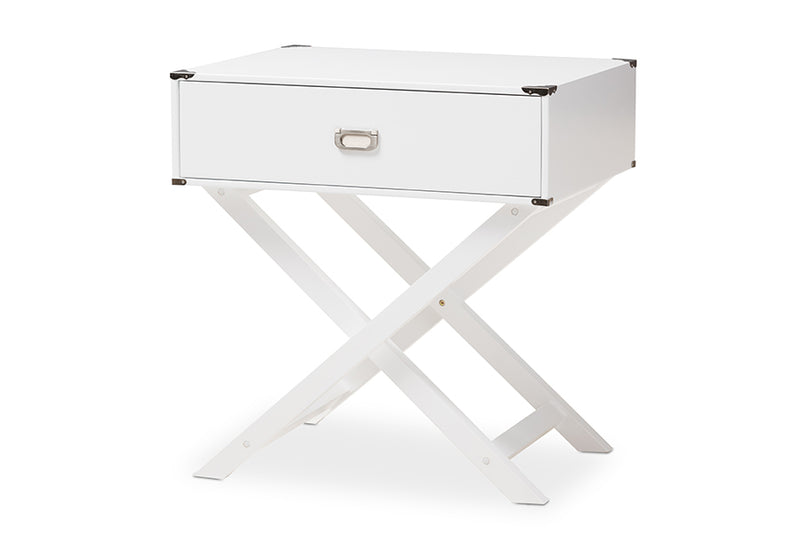 Liese Modern And Contemporary White 1-Drawer Wooden End Table