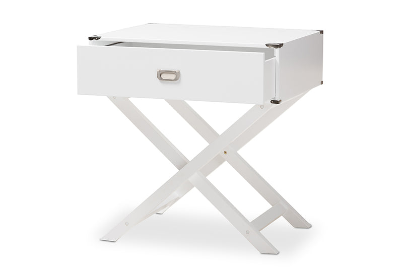 Liese Modern And Contemporary White 1-Drawer Wooden End Table