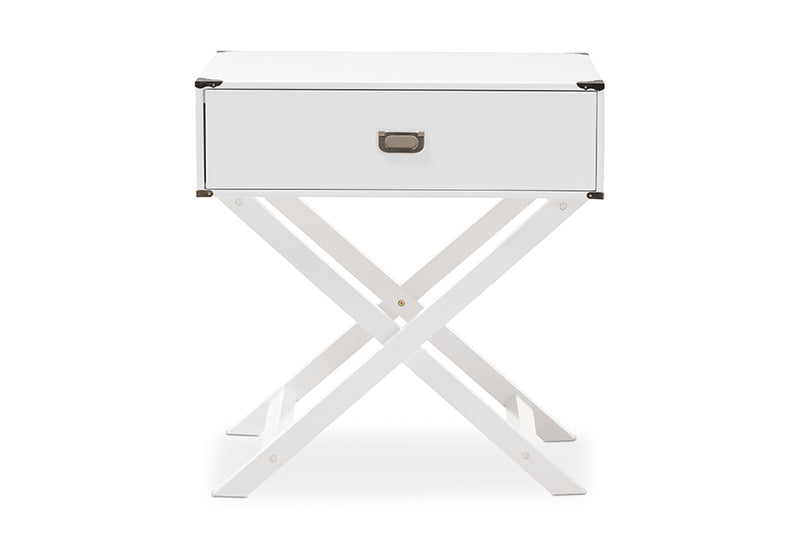 Liese Modern And Contemporary White 1-Drawer Wooden End Table