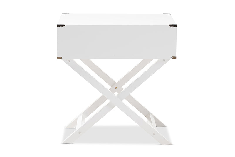 Liese Modern And Contemporary White 1-Drawer Wooden End Table