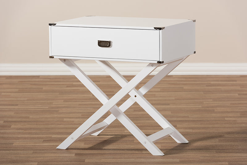 Liese Modern And Contemporary White 1-Drawer Wooden End Table