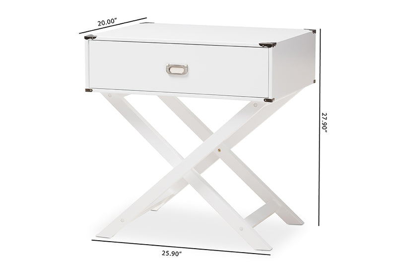 Liese Modern And Contemporary White 1-Drawer Wooden End Table