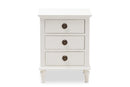 Beltran French-Inspired Rustic Whitewash Wood 3-Drawer Nightstand Baxton