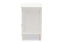 Beltran French-Inspired Rustic Whitewash Wood 3-Drawer Nightstand Baxton