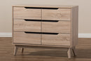 Zariah Two-Tone Oak and Gray Wood 6-Drawer Dresser Baxton