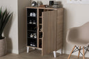 Wera 1-door Oak and Gray Wood Shoe Cabinet Baxton