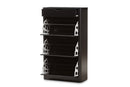 Macias Black Wood Shoe Cabinet Baxton