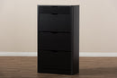 Macias Black Wood Shoe Cabinet Baxton