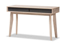 Zariah 2-Drawer Oak and Gray Wood Study Desk Baxton