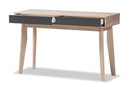 Zariah 2-Drawer Oak and Gray Wood Study Desk Baxton