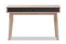 Zariah 2-Drawer Oak and Gray Wood Study Desk Baxton