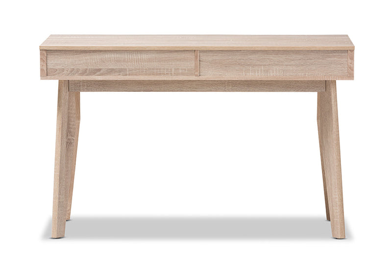 Zariah 2-Drawer Oak and Gray Wood Study Desk Baxton