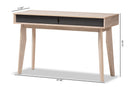 Zariah 2-Drawer Oak and Gray Wood Study Desk Baxton